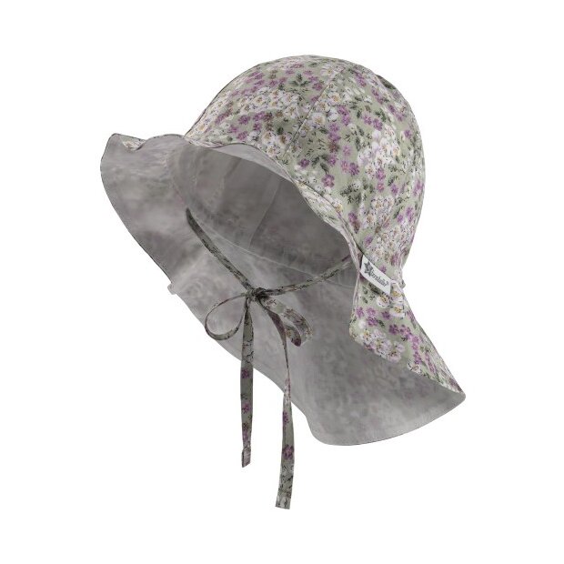Sterntaler Sonnenhut Millefleurs-Muster grün 45