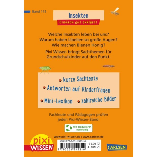 Carlsen Pixi Wissen 115 Insekten
