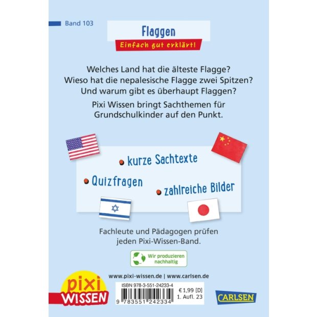 Carlsen Pixi Wissen 103 Flaggen