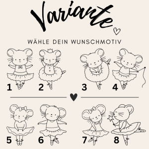 Turnbeutel - personalisiert Name Tanzmaus Ballettmaus...