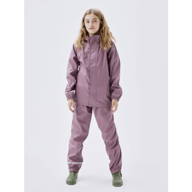 name it Regenhose und Regenjacke rosa