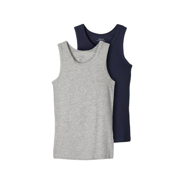 name it 2er-Pack Unterhemd grau blau