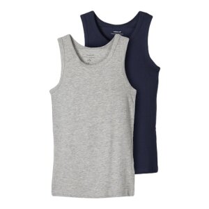 name it 2er-Pack Unterhemd grau blau