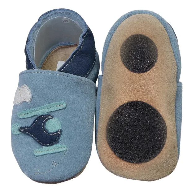 Hobea Lauflernschuhe - Hubschrauber hellblau