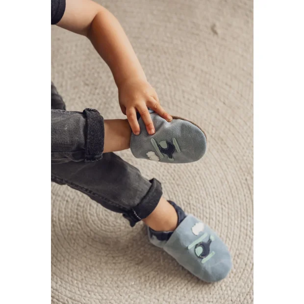 Hobea Lauflernschuhe - Hubschrauber hellblau