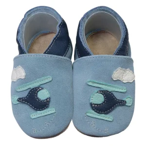 Hobea Lauflernschuhe - Hubschrauber hellblau