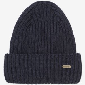 Minymo Strickmütze blau Wolle