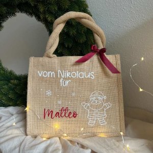 Jute Tasche Mini vom Nikolaus für.. personalisiert...