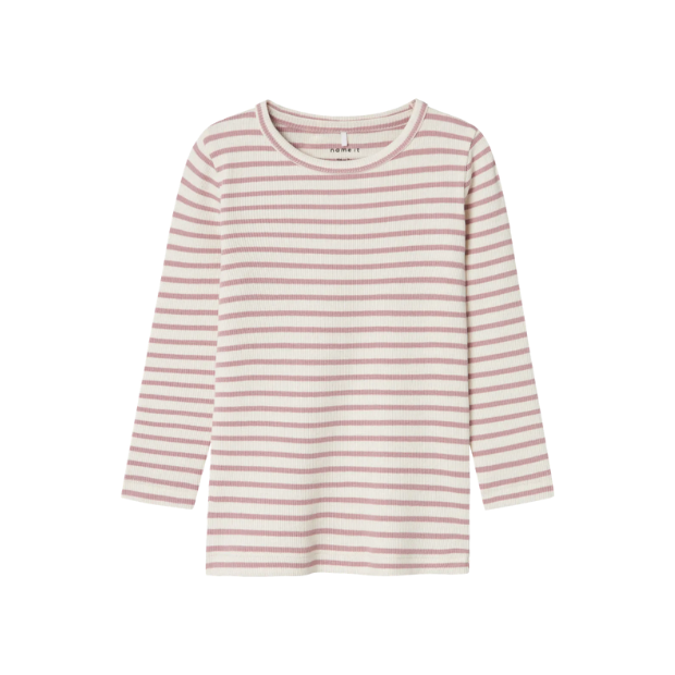 name it Basic Shirt Ringel natur rosé