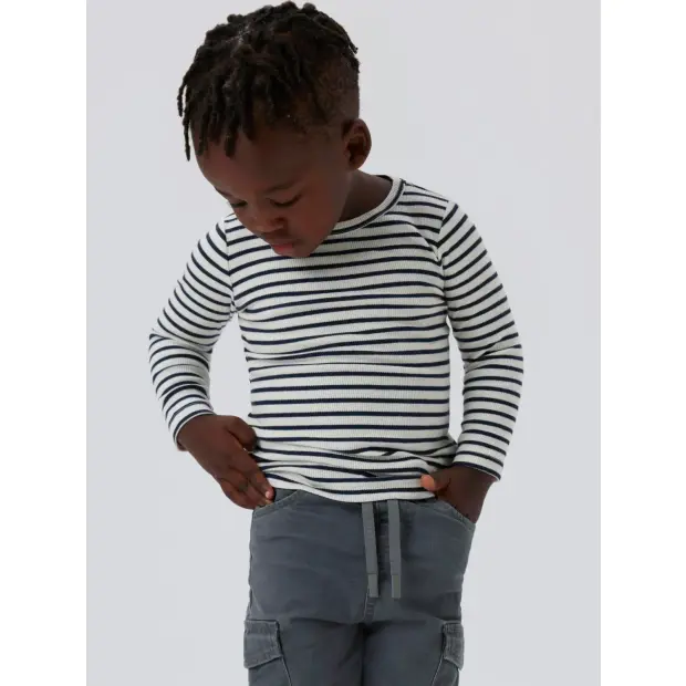 name it Basic Shirt Ringel natur blau