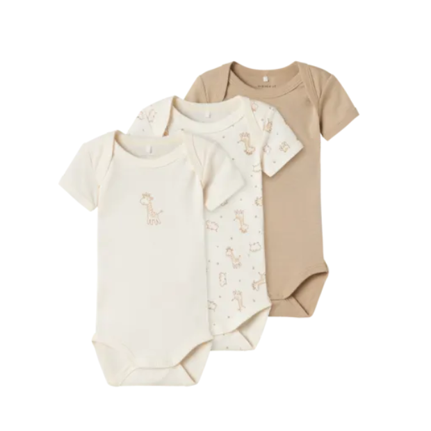name it Body kurzarm Giraffe 3er-Pack