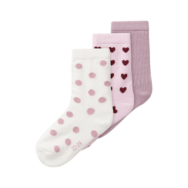 name it Kinder Söckchen 3erPack Herz Punkt rosa