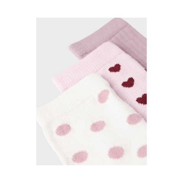 name it Kinder Söckchen 3erPack Herz Punkt rosa