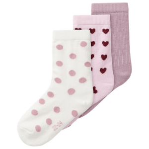 name it Kinder Söckchen 3erPack Herz Punkt rosa
